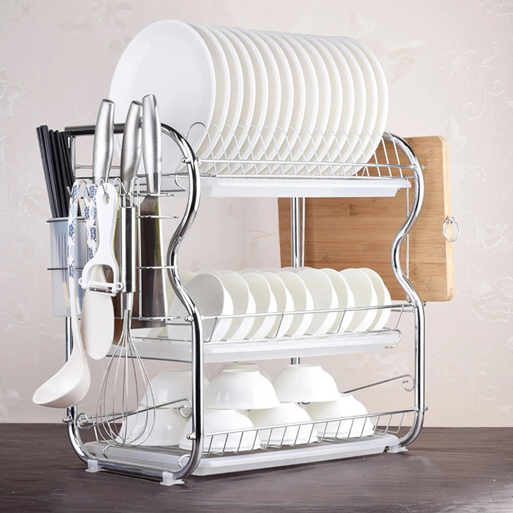 Multi-Functional 3-Tier Dish Rack &ndash; Draining Rack Holder