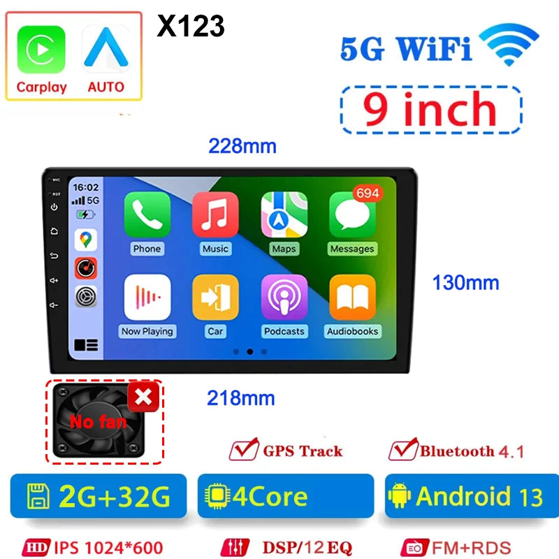 Android13 7 9 10 Inch Car Radio GPS &ndash; Wireless CarPlay and Android Auto Connectivity 9Inch 2-32GB