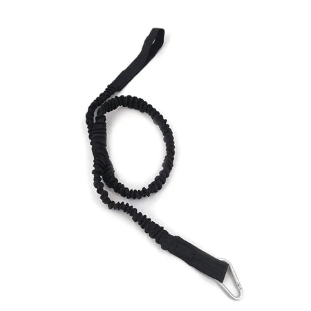 DIZETION Kayak Paddle Leash 1PC &ndash; Adjustable Coiled Lanyard Black