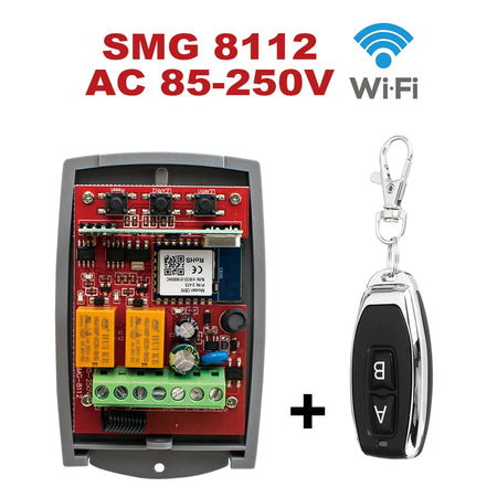 Tuya Universal Smart Wifi Garage Door Controller - 2CH 433MHz Remote Control 85-250VReceiver 1XRF