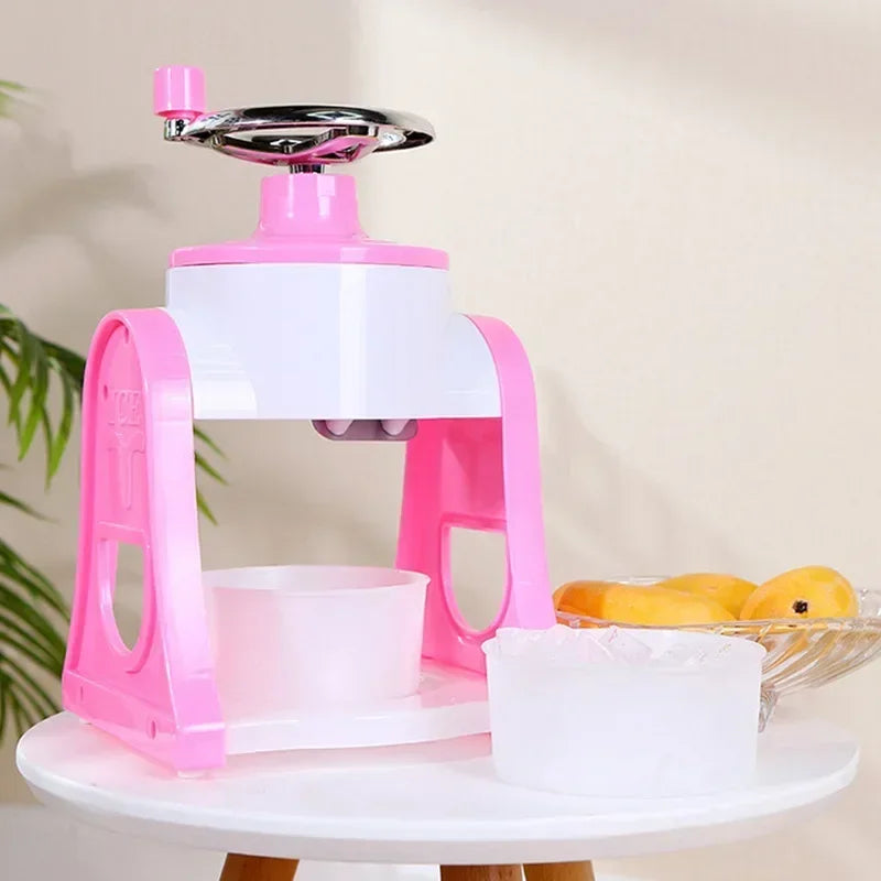 Portable Mini Ice Crusher for Home Use - Manual Shaved Ice Machine