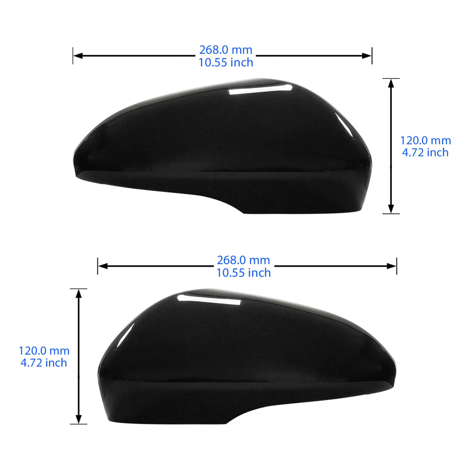 Wing Mirror Cover Caps for Ford Mondeo MK5 2014-2020 ABS Plastic Gloss Black Finish Direct Replacement Pair