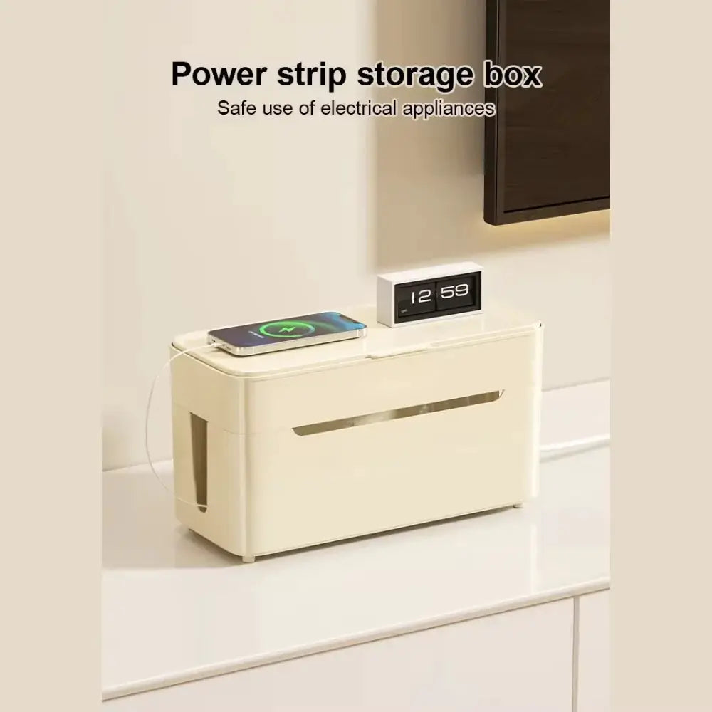 charging cable storage box desktop data cable organization box with lidcompartments and cable management box by InterCyprus Trading Ltd