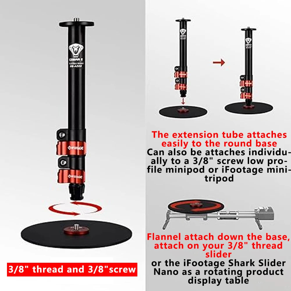 IFOOTAGE Cobra2 RB-A200 Tabletop Monopod &ndash; 10kg Payload
