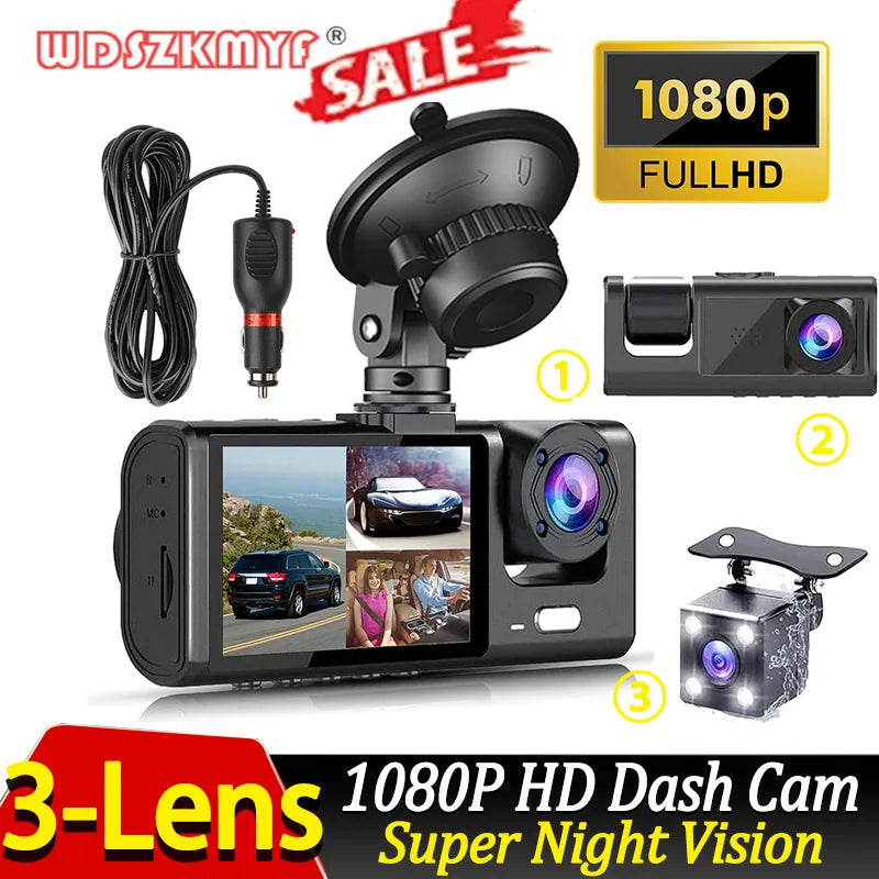 2/3 Channel Dash Cam with 1080P Cameras
