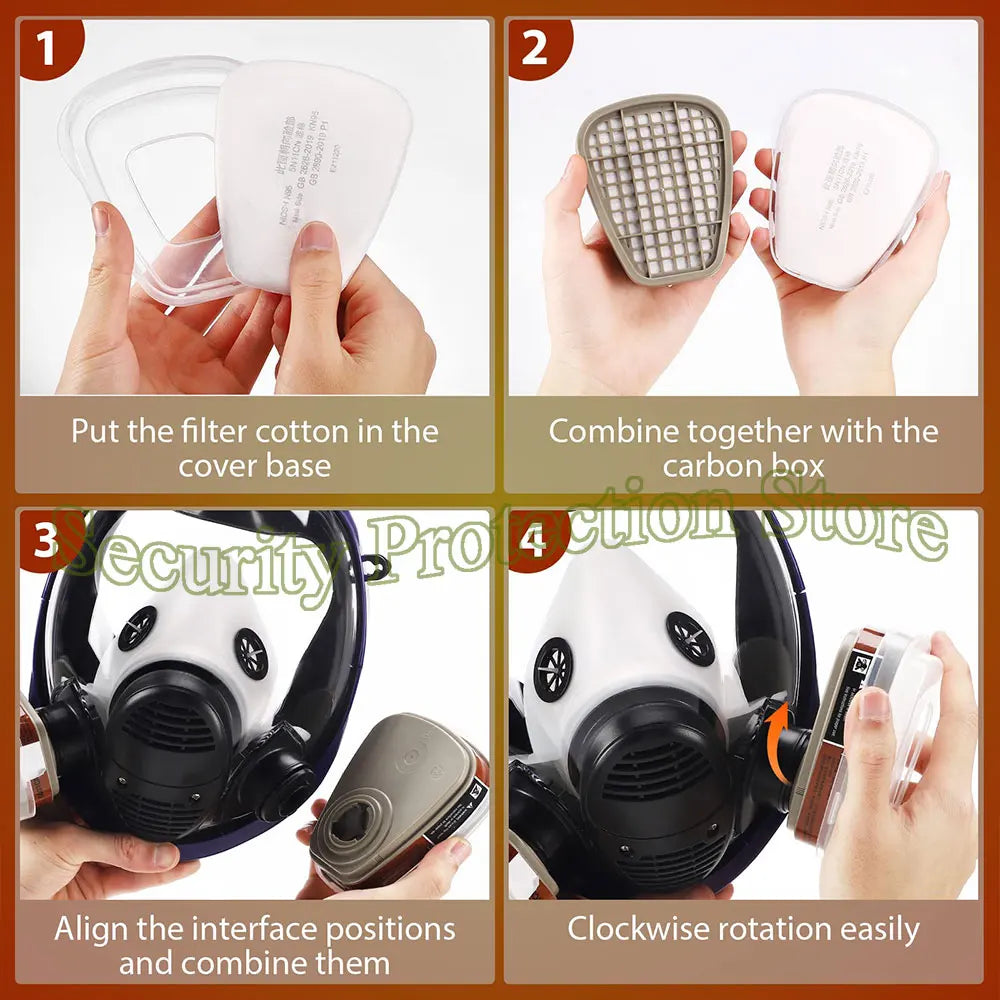 Full Face Gas Mask Respirator &ndash; Activated Carbon Filter