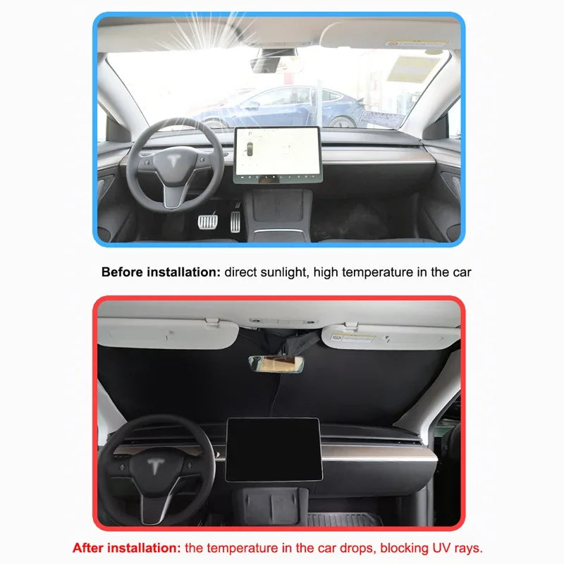 Custom Fit Side Window Sunshade for Tesla Model Y 2024 - UV Protection &amp; Heat Reduction