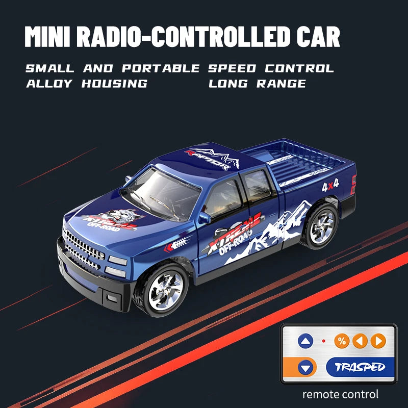 Mini RC Car 1/64 Remote Control Off Road &ndash; Drift Ready A-5501A blue