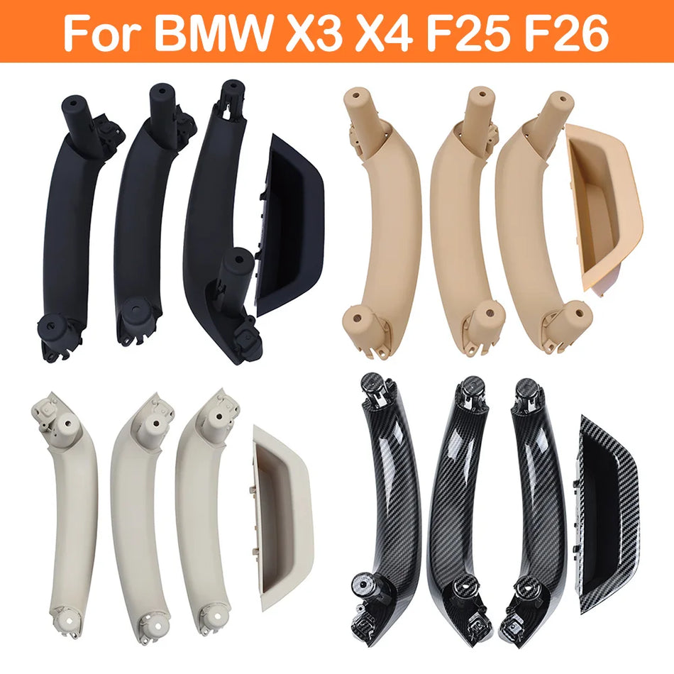 Interior Door Handle Covers For BMW X3 X4 2010 To 2016 4Pcs PC ABS Durable Finish