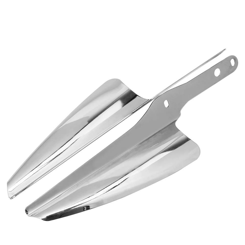 Motorcycle Chrome Front Fork Mount Wind Deflectors &ndash; Enhance Comfort and Style