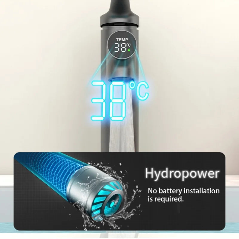 Pultni pipa za umivalnik s prikazom temperature – LED prikaz temperature