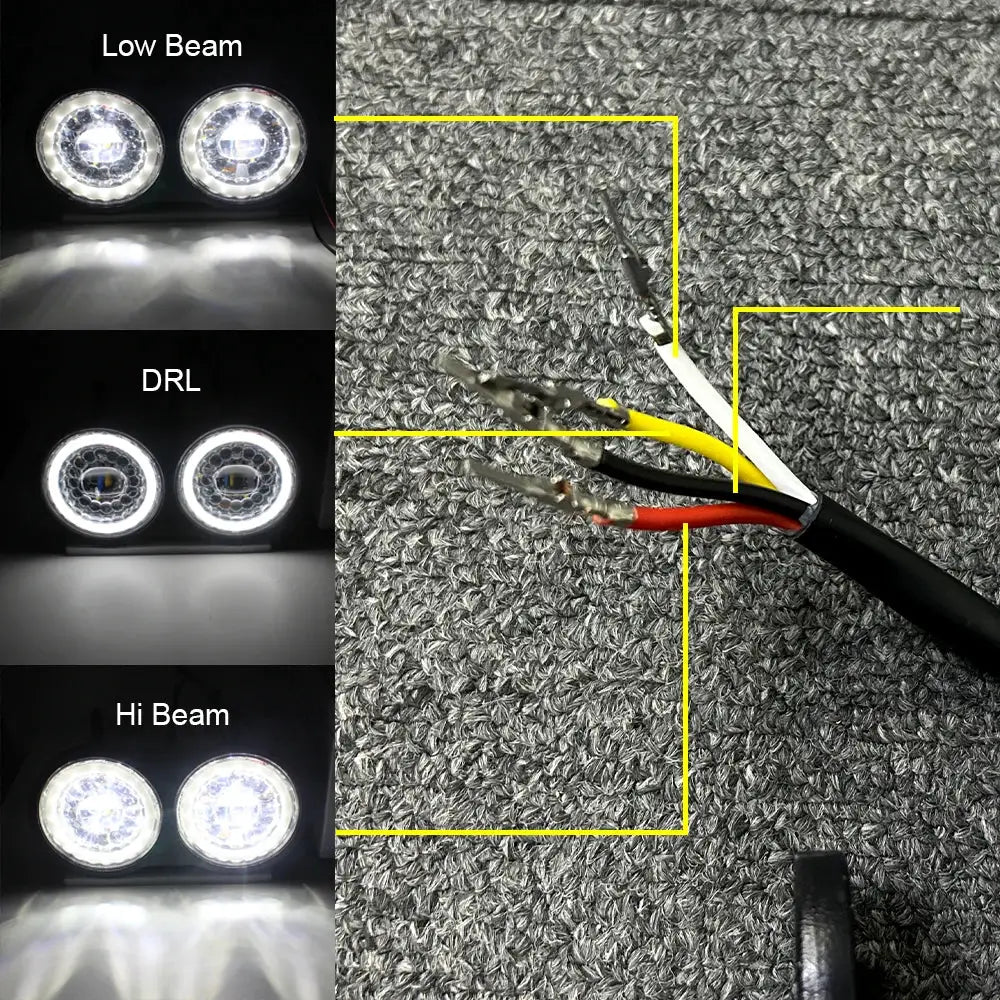 for Buell XB Model 2003-2010 Motorcycle Dual Light LED Light Headlight Hi Low Beam DRL Lamp by InterCyprus Trading Ltd