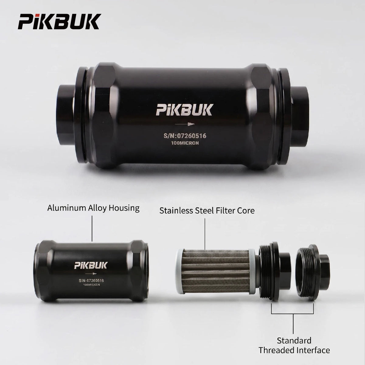 Inline Fuel Filter An6 An8 An10 For E85 100 Micron Stainless Steel Element by InterCyprus Trading Ltd