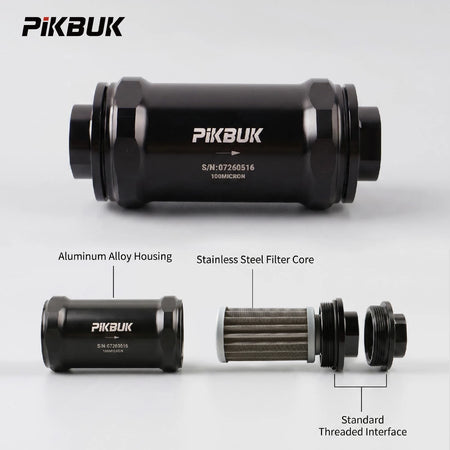Inline Fuel Filter An6 An8 An10 For E85 100 Micron Stainless Steel Element by InterCyprus Trading Ltd