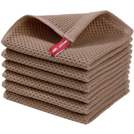 Pure Cotton Rag Towel Set &ndash; Soft Absorbent Quick-Drying Design Brown / 2Pcs