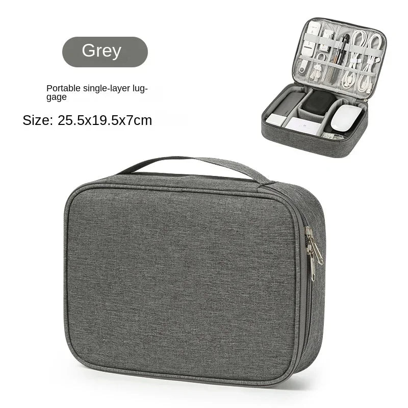 Portable USB Data Line Charger Storage Bag &ndash; Waterproof Bag Single layer gray