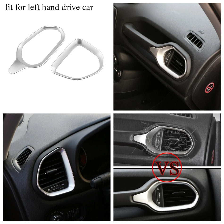 Dashboard Vent Trim Cover for Jeep Renegade ABS 2 Pieces Left-Hand Drive 2016-2022