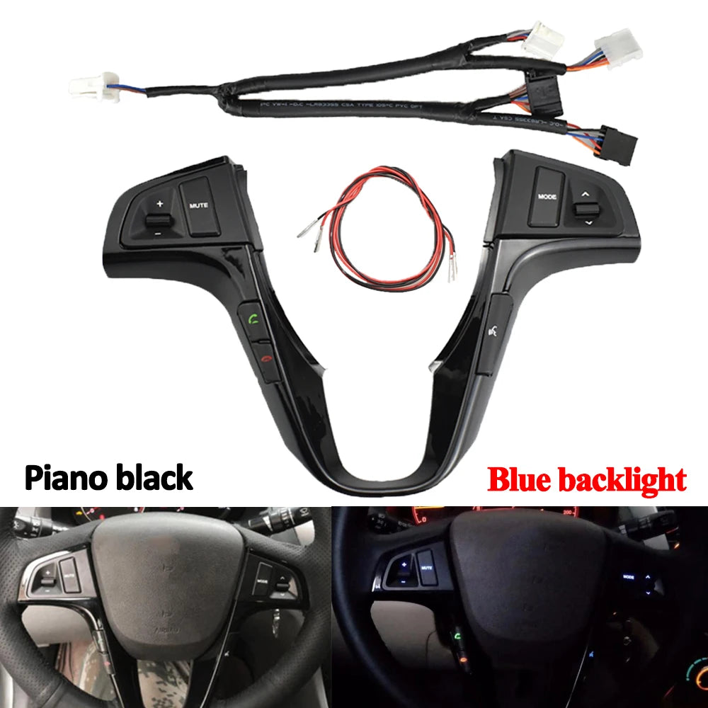 Steering Wheel Button Piano Black For Hyundai VERNA SOLARIS 2010-2015 Audio Volume Music Cruise Control Switch With Backlight by InterCyprus Trading Ltd