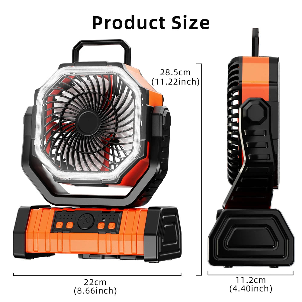 LASUTUM 20000mAh Battery Operated Fan &ndash; Powerful Cooling for Outdoor Adventures