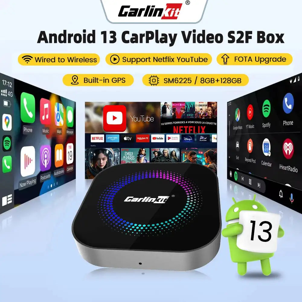Carlinkit Android 13 CarPlay Android Auto AI Box S2F 8 Core
