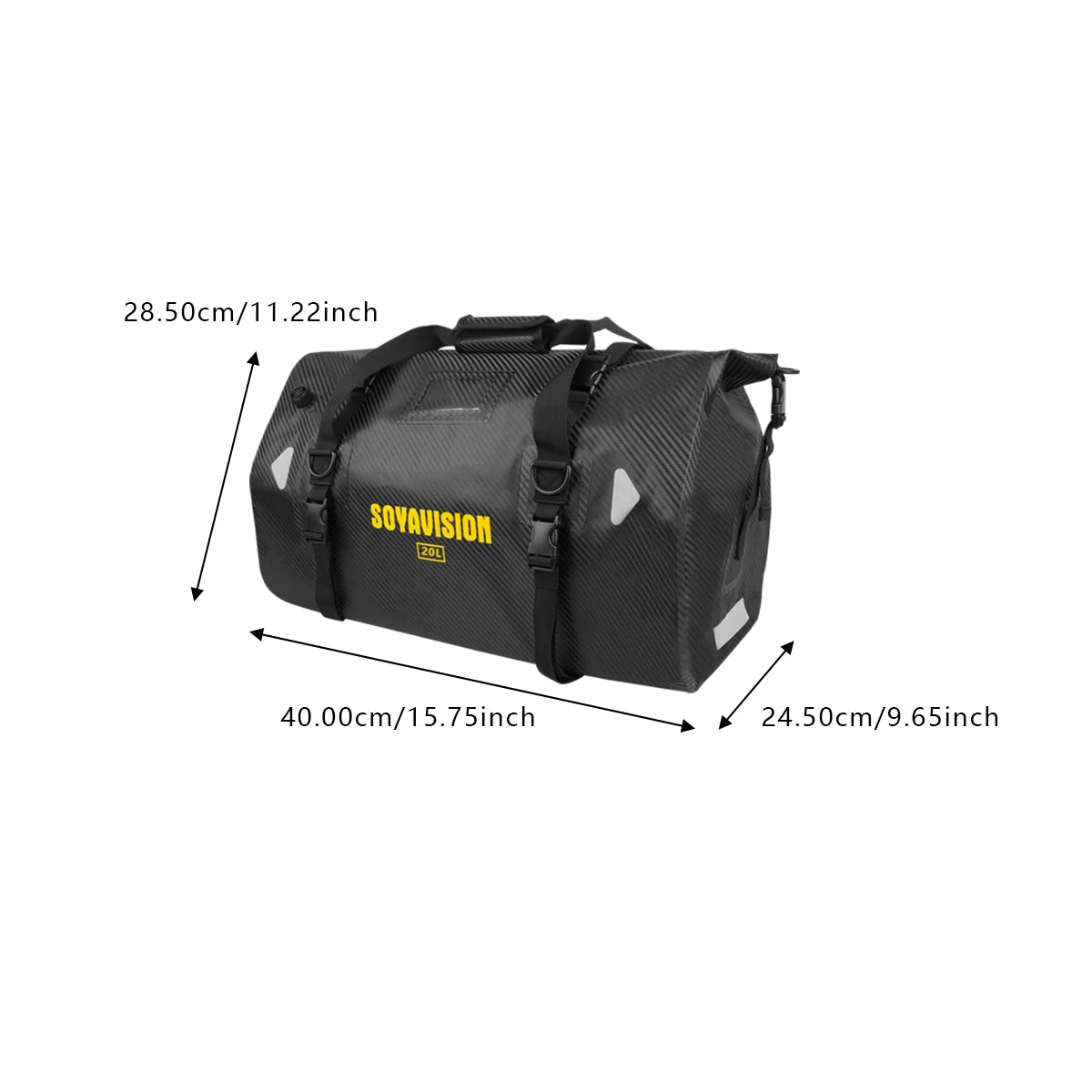 SOYAVISION Y-MC0052 &ndash; Waterproof Motorcycle Tail Bag 20L carbon fiber