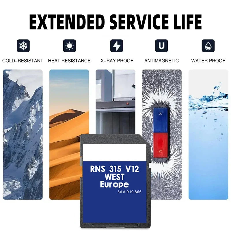 RNS315 West Europe Sat Nav Map &ndash; Free Anti Fog Film