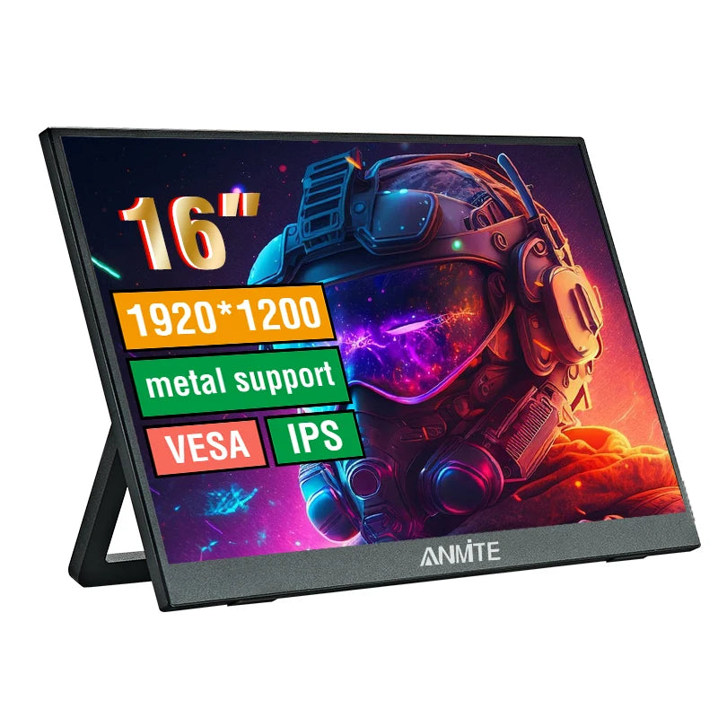Anmite 16-Inch Portable Touch Monitor &ndash; 1200P HDR with Low Blue Light Non-Touch Version