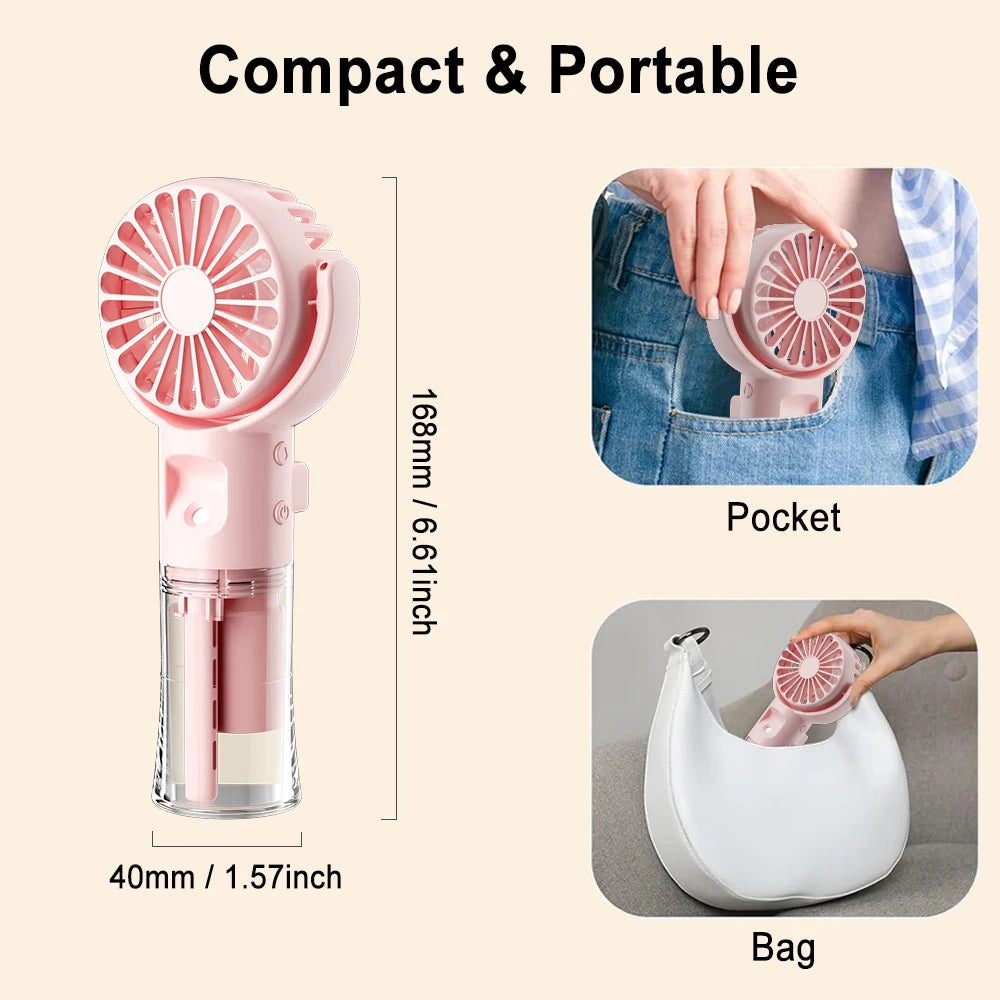 Raugee Portable Water Mist Fan Rechargeable &ndash; Four Speeds