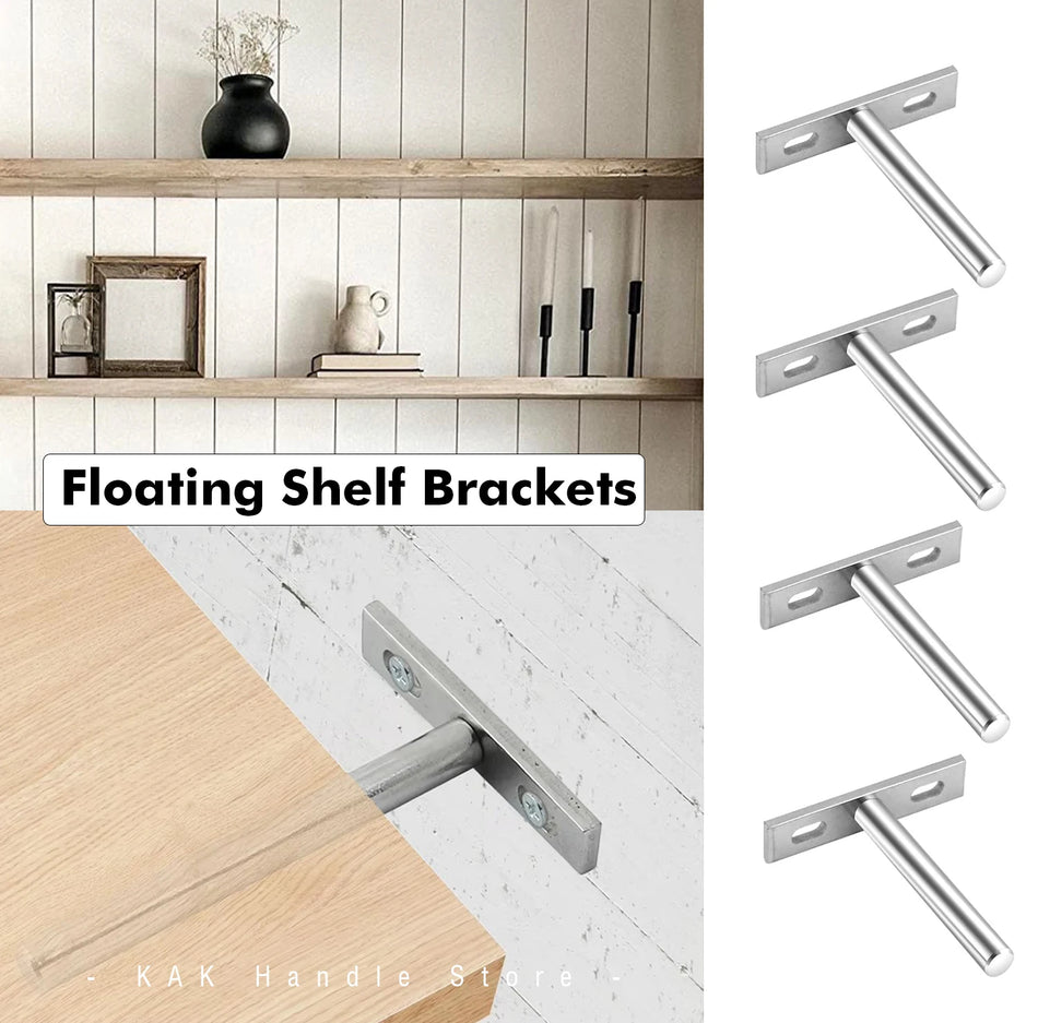 KAK Скрытые плавающие полочные кронштейны 4 упаковки Высокой прочности 2-6 дюймов