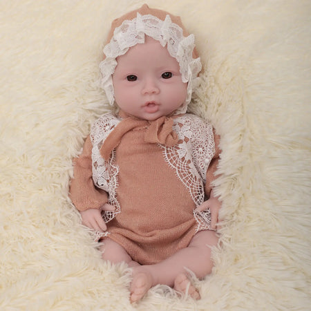 Herpinker 47cm Full Silicone Reborn Baby Doll - Lifelike Real Newborn Baby Girl Kid's Gift