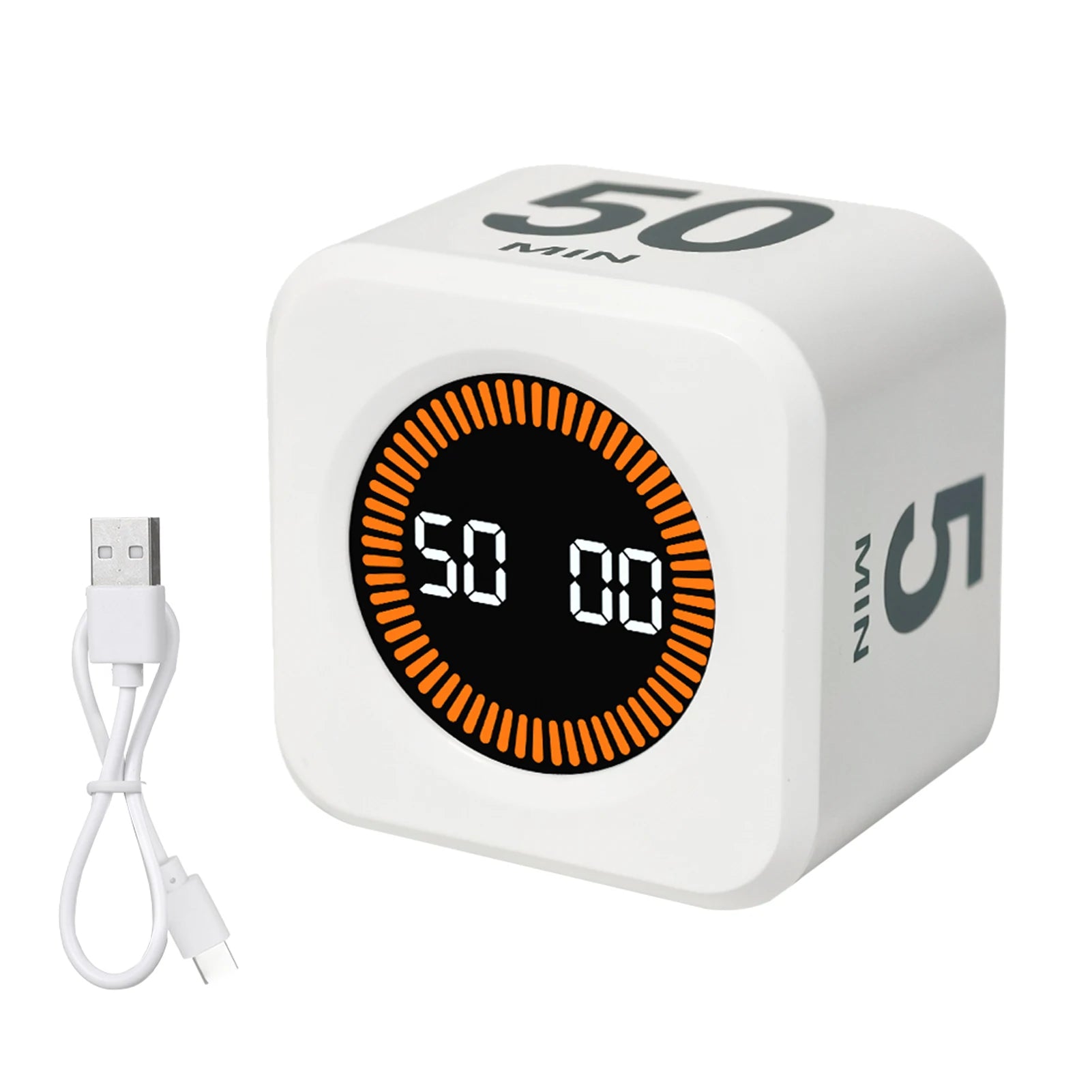 Visual Timer Gravity Sensor - Flip Countdown Memory Function WHITE