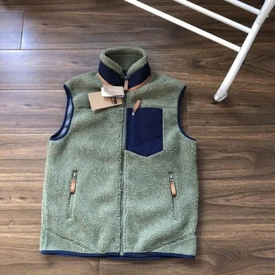 Fashion Motos Wool Jacket - Warm Lamb Cashmere Comfort Military Green / XXXL  92.5-100KG