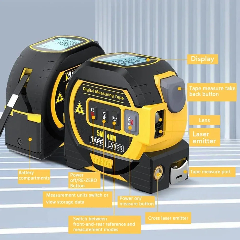 Laser Tape Measure 3 In 1 &ndash; Ultra Precise Rangefinder