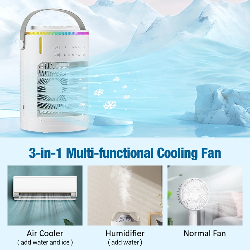 Portable Air Conditioner Cooling Spray Fan with USB Electric Humidifier