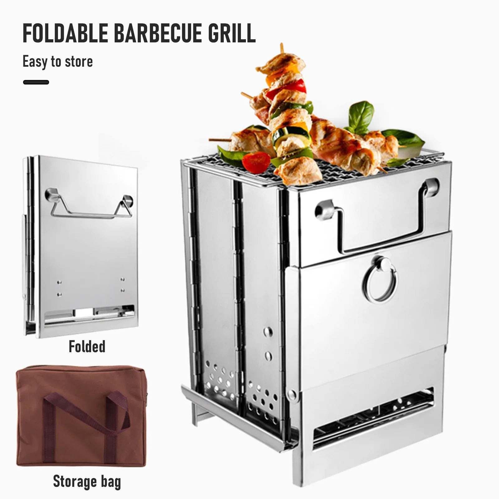Wood Stove Foldable Charcoal Grill &ndash; Lightweight Portable