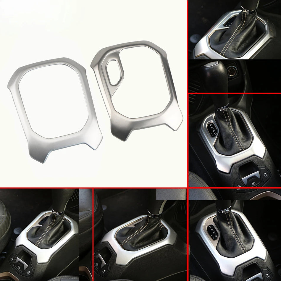 Gear Shift Panel Cover Chrome Finish for Jeep Renegade 2014-2019 AT Interior Protection and Upgrade