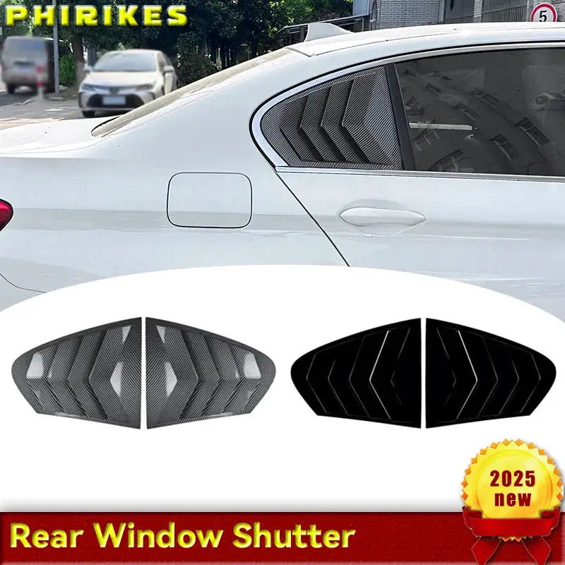 For BMW 5 Series F10 525i 530i 2011-2017 rear window louver sunshade decoration body kit a pair by InterCyprus Trading Ltd