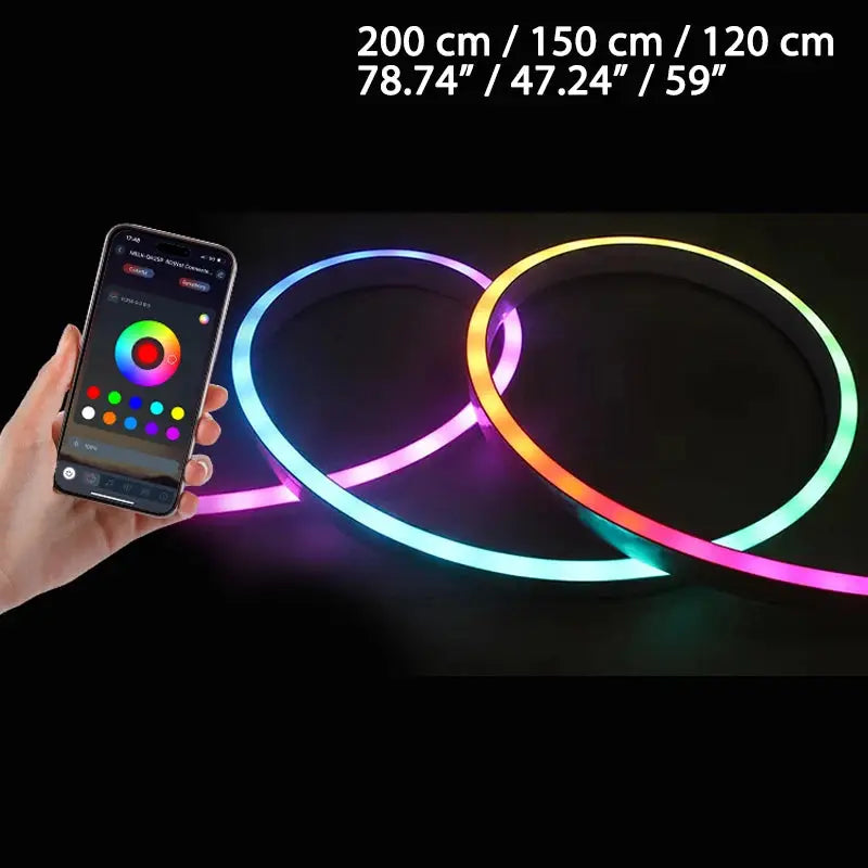 200cm 78inch Car Ambient Light LED Front Dashboard Windshield 64 Color RGB Symphony Interior Acrylic Atmosphere Lamp App Control by InterCyprus Trading Ltd