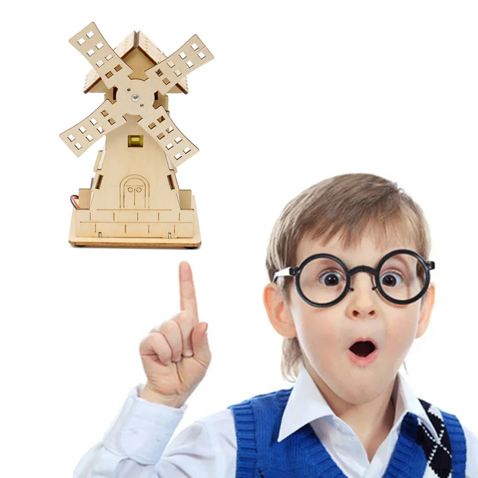 Kit de jucărie STEM pentru știință fizică model moară de vânt electric DIY