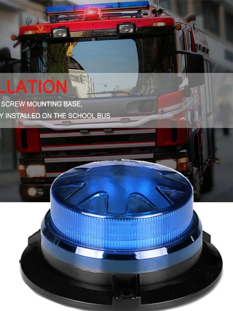 Bogrand 9-28V Blue LED Ambulance Beacon &ndash; Rotating Strobe