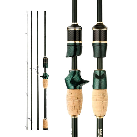 CEMREO Carbon Spinning Casting Fishing Rod - Portable Travel Rods 1.8m/2.1m/2.4m