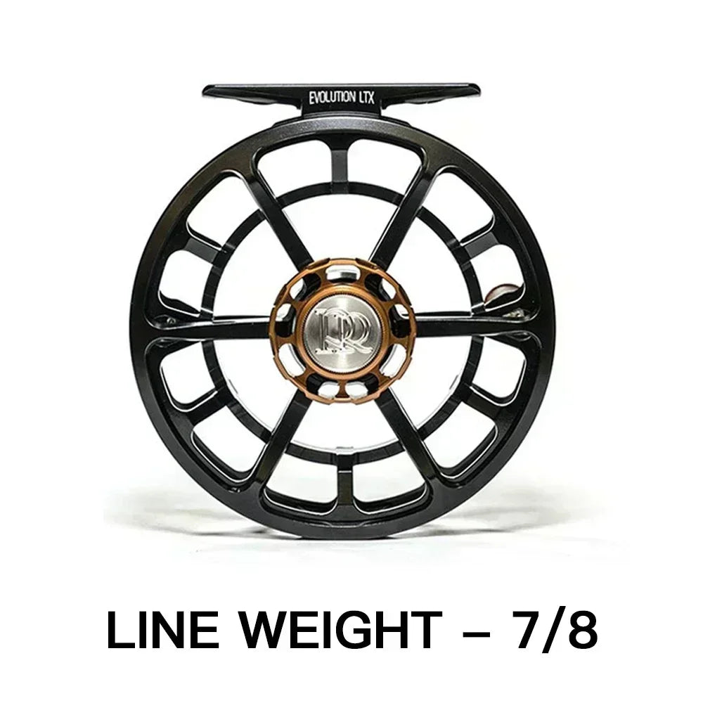 Fly Fishing Reel Performance Ultra-Large Arbor Reels &ndash; Lightweight Aluminum Construction 02 7-8 Black