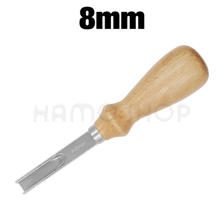 Handcrafted Leather Edge Beveler Tool with Wooden Handle 8mm