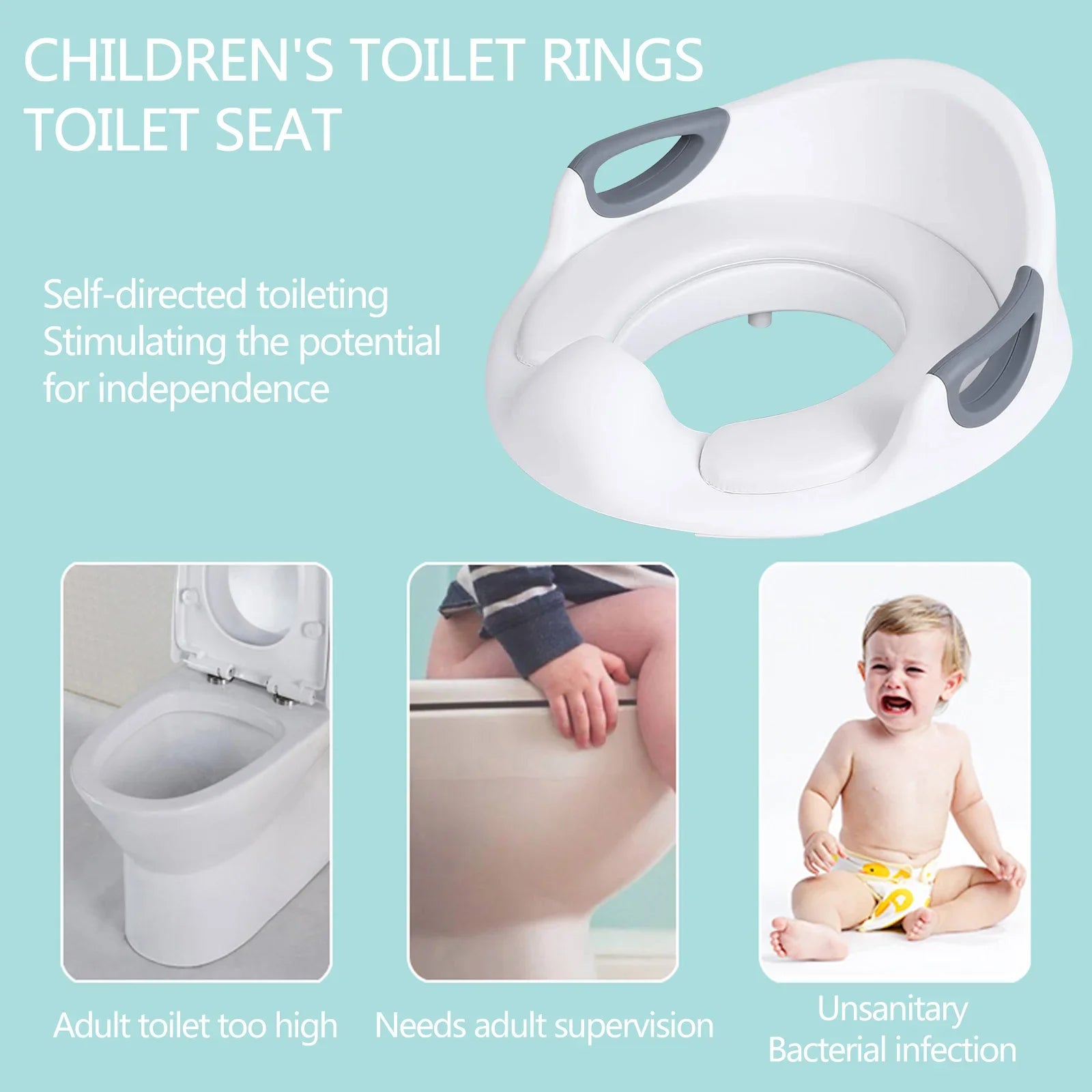Children Toilet Seat &ndash; With Easy Grip Handles For Toddlers