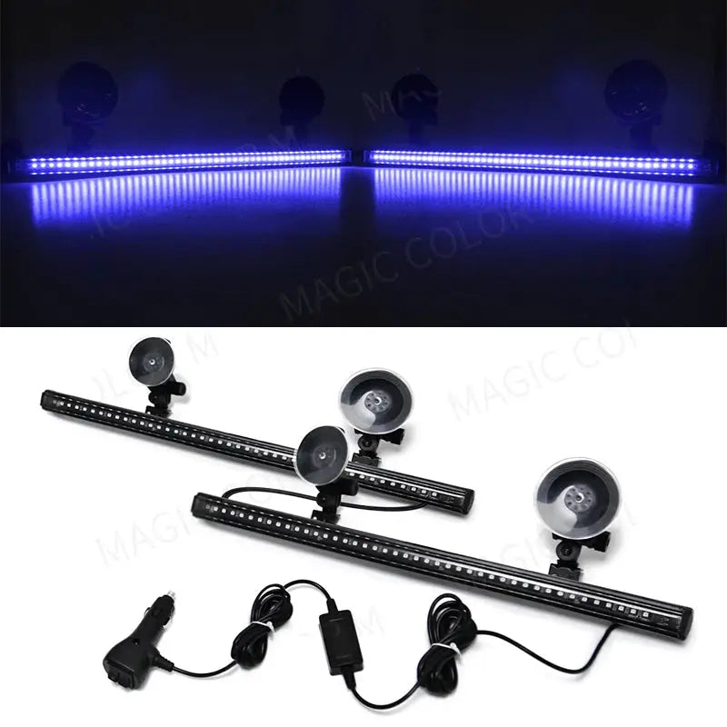 96 LED Car Strobe Light Emergency Flash Warning Lamp 2-in-1 3030 SMD Windshield Bar Auto Traffic Advisor Car Accessories 12V-24V by InterCyprus Trading Ltd