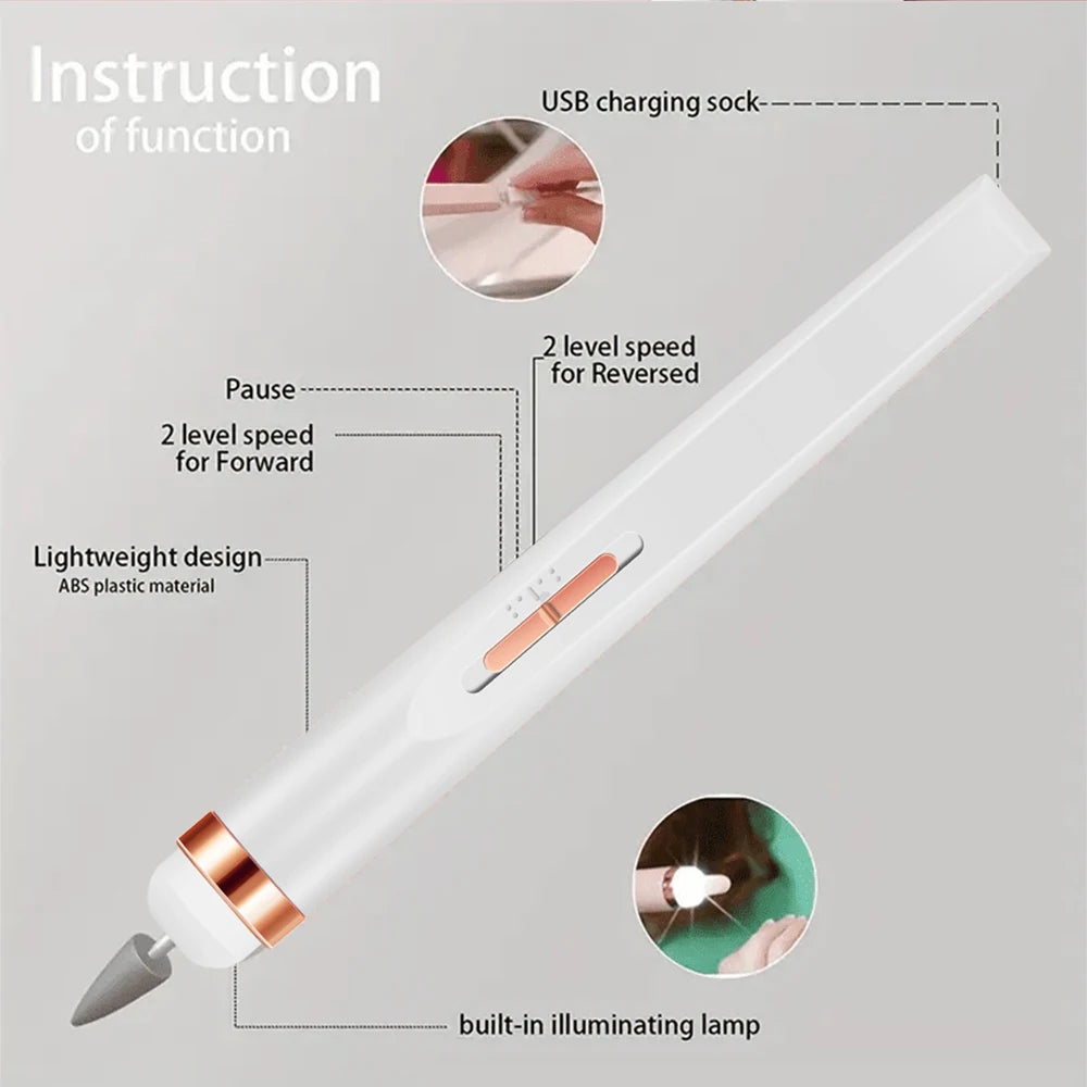 YIKOOLIN Portable Nail Drill &ndash; LED Light 4 Speed Adjustable