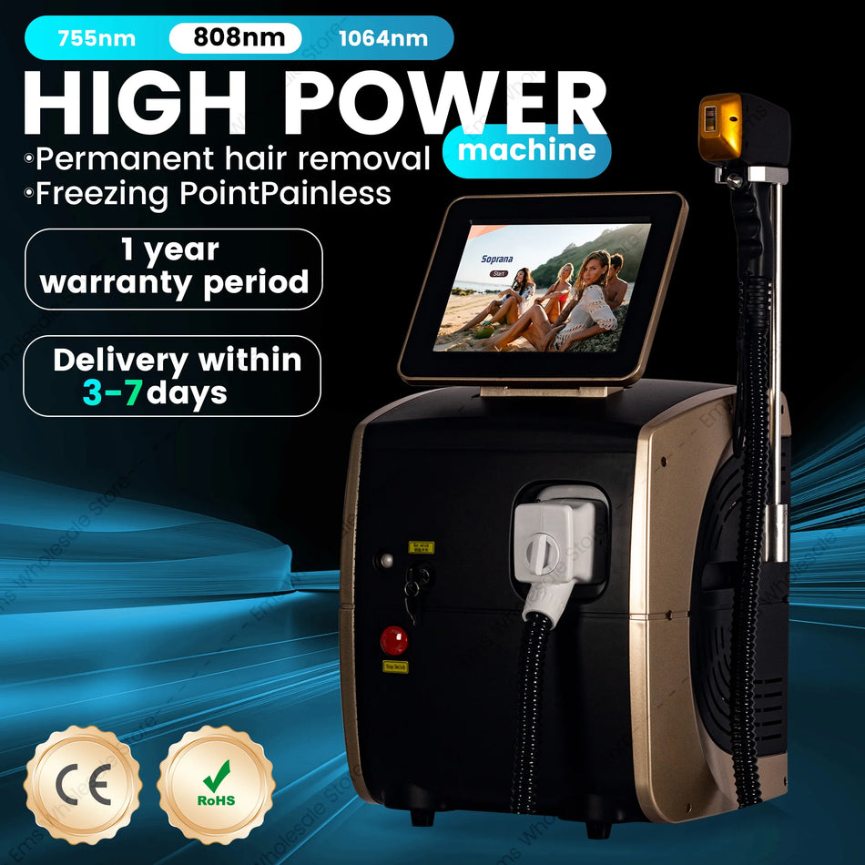 Professionel Diode Is Titanium Laser Hårfjerning 3 Bølger