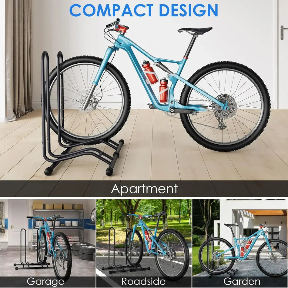1 2 3 Στάντ Ποδηλάτου για Αποθήκευση με Αναστρέψιμο Σχεδιασμό Κλειδώματος