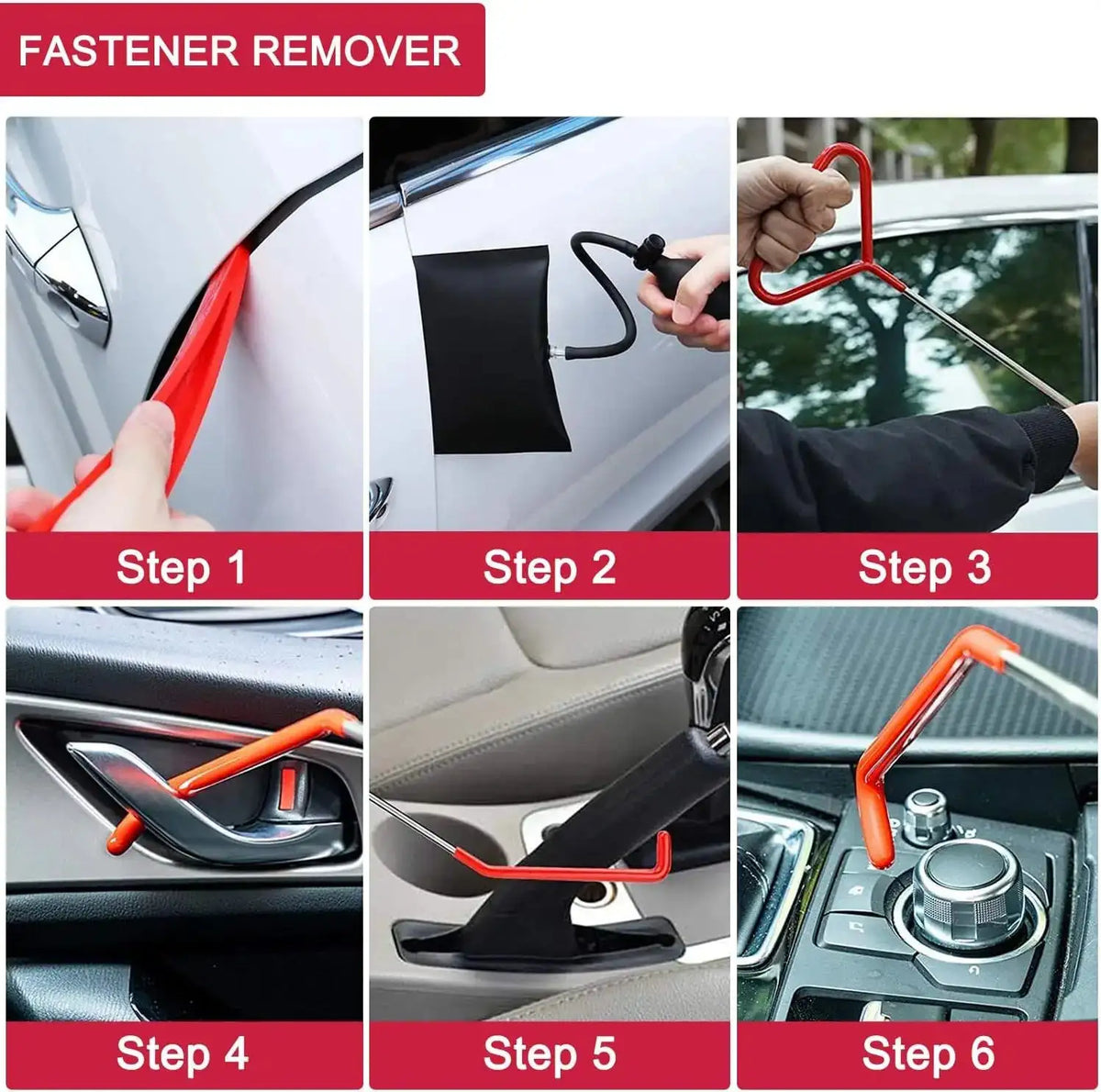 18Pcs Car Door Tool Kit With Inflatable Air Pump Long Reach