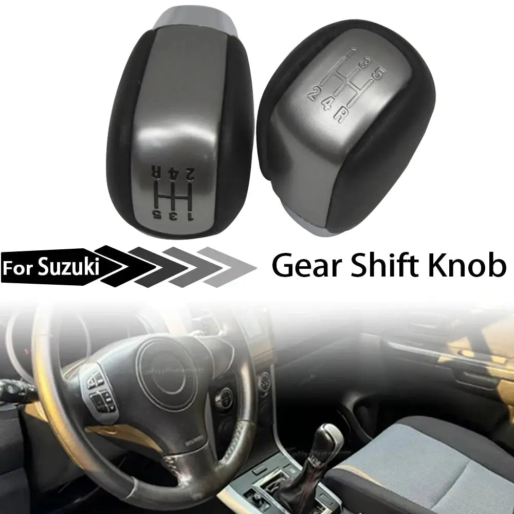 Manual Gear Shift Knob With Leather For Suzuki Grand Vitara JT 2006-2015 by InterCyprus Trading Ltd